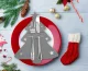 Cutlery Pockets, Christmas Tree, Grey Color, Set of 6 Pcs