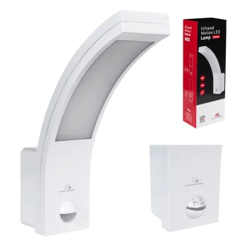 Maclean LED Facade Lamp with Motion Sensor, 10W, IP54, 750lm, White