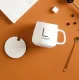 Electric Mug Warmer with Ceramic Cup and Spoon Set, White