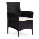 MultiGarden Garden Furniture Set, 2 Chairs and Table, Black