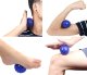 Masāžas Bumbiņa \"Ezītis\" Jogas Fitnesa Bumba ar Tapām Akupunktūra Terapija, Zils| Spiked Massage Ball Therapy...