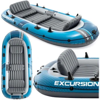 5-Person Inflatable Boat INTEX 66325 Excursion 5 Set with Oars