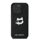 Apple iPhone 16 Pro Max 6.9\'\' Karl Lagerfeld Monogram Choupette Head Pin Cover Case, Black