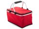 Foldable insulated picnic basket for shopping and outings, red