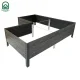 Raised Garden Bed KLASIKA Woodlook L-Shape, 146x146x30 cm, Gray