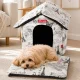 Collapsible Pet House Bed for Dogs and Cats L, Beige