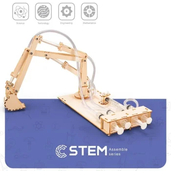 Wooden Assembly Kit Hydraulic Excavator, STEM Educational Toy