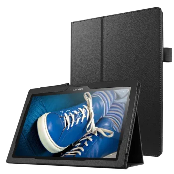 Lenovo IdeaTab 2 A10-30F (TB2-X30L) Litchi Texture Stand Leather Case, Black