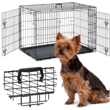 Pethaus PH-200 Foldable Dog Crate, Size S, 75.5 x 47.5 x 54 cm, Black