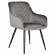 ModernHome Upholstered Velvet Chairs, Set of 2, Dark Grey