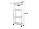 Storage Trolley on Wheels, Rolling Cart Organizer Shelf for Bathroom Kitchen Laundry Room Narrow Places