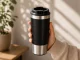 Thermal Mug with Suction Cup 500ml, Stainless Steel, Black/Silver
