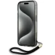 Karl Lagerfeld iPhone 15 Pro Case IML Mono KL Pattern & Cord, Black