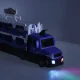 Foldable Car Transporter Track XXL with 10 Cars, Blue