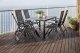 MultiGarden Set of 4 Folding Reclining Garden Chairs, Steel Frame, Black