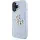 Guess Grained Big 4G Logo Case for iPhone 16 - Blue
