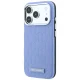 Karl Lagerfeld Grained Mono Resin Logo MagSafe Case for iPhone 17/18 Pro Max Light Blue