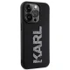 Karl Lagerfeld iPhone 15 Pro Case 3D Rubber Glitter Logo, Black