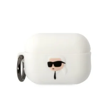 Karl Lagerfeld 3D Silicone NFT Karl Case for AirPods Pro 2, White
