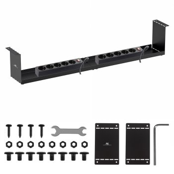 Maclean MC-107 B Under-Desk Cable Organizer, 5kg, Black