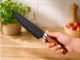 Kitchen Knife Set with Stand, 6 Pieces, Black/Wood