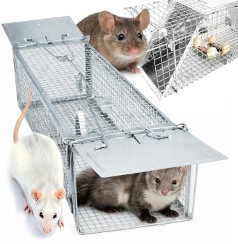 Metal Live Animal Trap for Rats and Martens, 2 Entrances