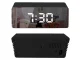 Multifunctional LED Mirror Clock with Alarm and Thermometer, Black