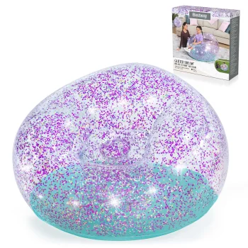 Bestway 75115 Inflatable Glitter Chair, 114x112x66 cm
