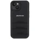 Mercedes iPhone 15 Plus / 14 Plus Case AMG Leather Debossed Lines, Black