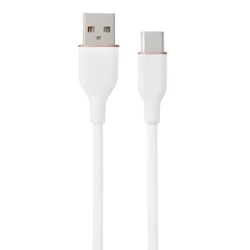 Silicone Cable USB Type-A to USB Type-C, 18W, 1m, White
