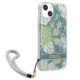 Guess Case for iPhone 13 mini Flower Strap Green