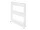 Storage Trolley on Wheels, Rolling Cart Organizer Shelf for Bathroom Kitchen Laundry Room Narrow Places, White