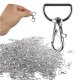 Metal Carabiners for Keys and Bags, Fish Shape, 20mm, Silver, 500 pcs