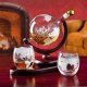 Engraved Whisky Decanter Globe Dispenser + 2 Glasses