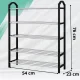 Loft Style 5-Tier Shoe Rack Hallway Organizer, Black
