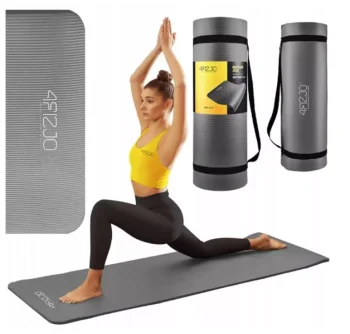 4Fizjo 825 NBR Fitness and Yoga Mat 180x60x1 cm, Grey