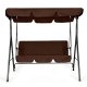 3-Seater Outdoor Garden Swing Steel Freestanding MultiGarden, Brown
