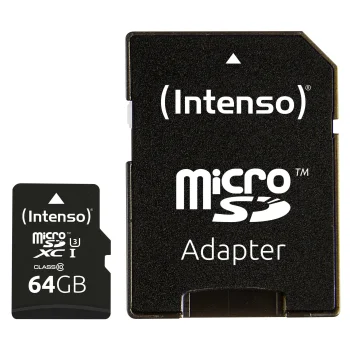 Intenso microSDXC 64GB UHS-I U3 V30 Professional Memory Card with Adapter