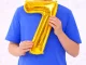 Foil Number 7 Balloon for Birthdays and Parties 66cm, Gold