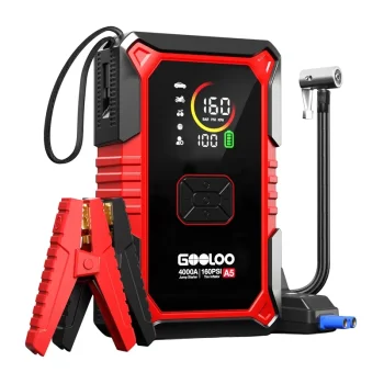 Jump Starter with Air Compressor GOOLOO A5, 4000A, 160 PSI, 74Wh