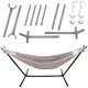 Garden Hammock with Stand and Bag, 247cm, 100kg, Black/Grey