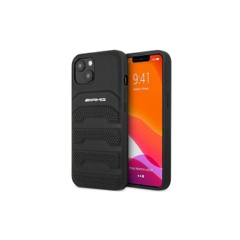 AMG AMHCP14SGSEBK iPhone 14 6.1 "black / black hardcase Leather Debossed Lines