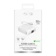 Puro 10000mAh 20W Power Bank with USB-C Cable and Display, White