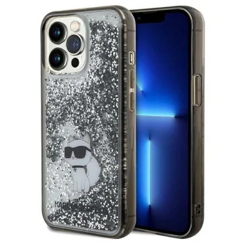 Karl Lagerfeld iPhone 13 Pro Max Case Liquid Glitter Choupette, Transparent