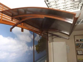 Door Canopy STARKEDACH L-160, 160x100x25 cm, Brown
