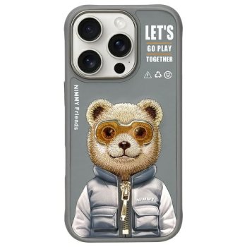 Nimmy Cool&Cute 2.0 Bear Phone Case Cover iPhone 16 Pro Max - Gray