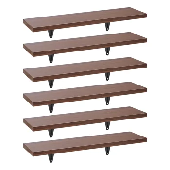 Maclean MC-331 Wall Shelves, 6 pcs, Walnut