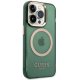 Guess Gold Outline Translucent MagSafe Case for iPhone 14 Pro Green