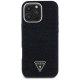 Guess iPhone 16 Pro Max vāciņš Denim Triangle Logo MagSafe, melns