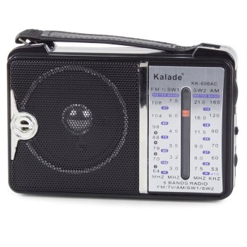 Portable AM FM SW Radio with Retro Design, AC Power or Battery Operated, black